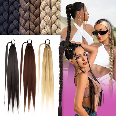 Extensie de păr pentru împletitură - 65 cm, rezistentă la căldură, elastic de păr | BRAIDELLA