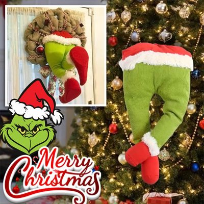 Decorațiune de Crăciun cu picioarele lui Grinch | ELFLEGS
