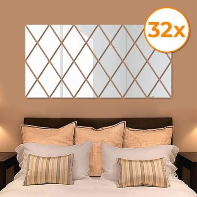 Autocolante cu oglindă pentru perete (32 bucăți) | WALLGEM