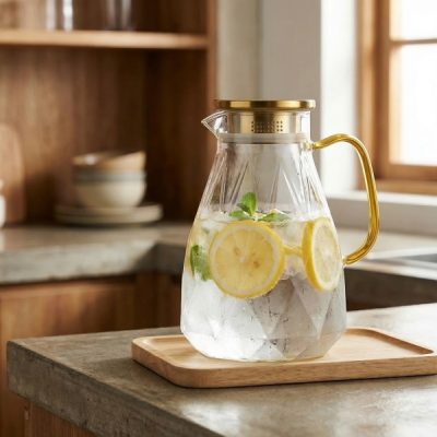 Carafă din sticlă cu model de diamant | DIAPOUR